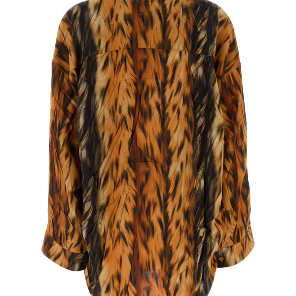 Balenciaga Tops? Balenciaga Women Printed Silk Oversize Shirt Elegant Everyday Designer Top