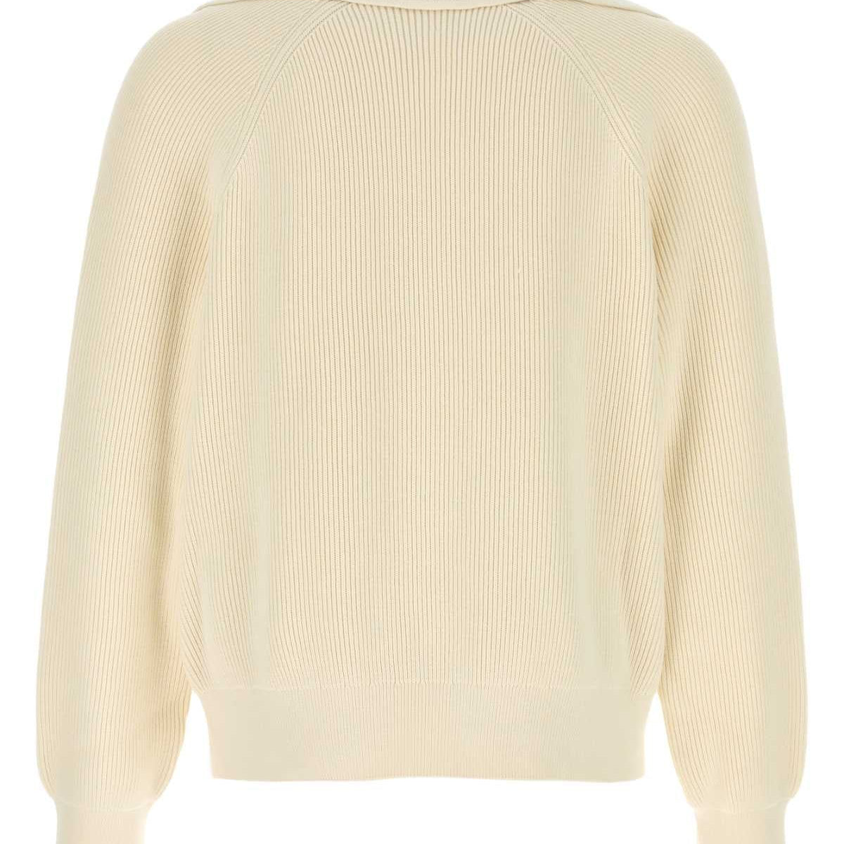 Bottega Veneta Sweaters? Bottega Veneta Men Cream Cotton Blend Sweater Luxury Designer Knit Sweater