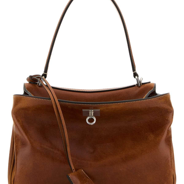 Balenciaga Bags? Balenciaga Women Caramel Leather Small Rodeo Handbag Luxury Designer Leather Handbag
