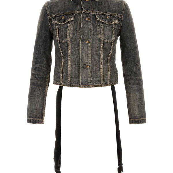 Balenciaga Jackets? Balenciaga Women Black Denim Jacket Stylish Everyday Designer Outerwear