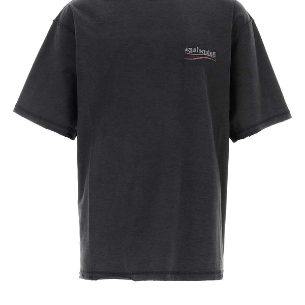 Balenciaga T-Shirts? Balenciaga Men Graphite Cotton Oversize T-Shirt Premium Designer Cotton T-Shirt