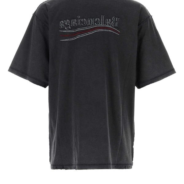 Balenciaga T-Shirts? Balenciaga Men Graphite Cotton Oversize T-Shirt Premium Designer Cotton T-Shirt