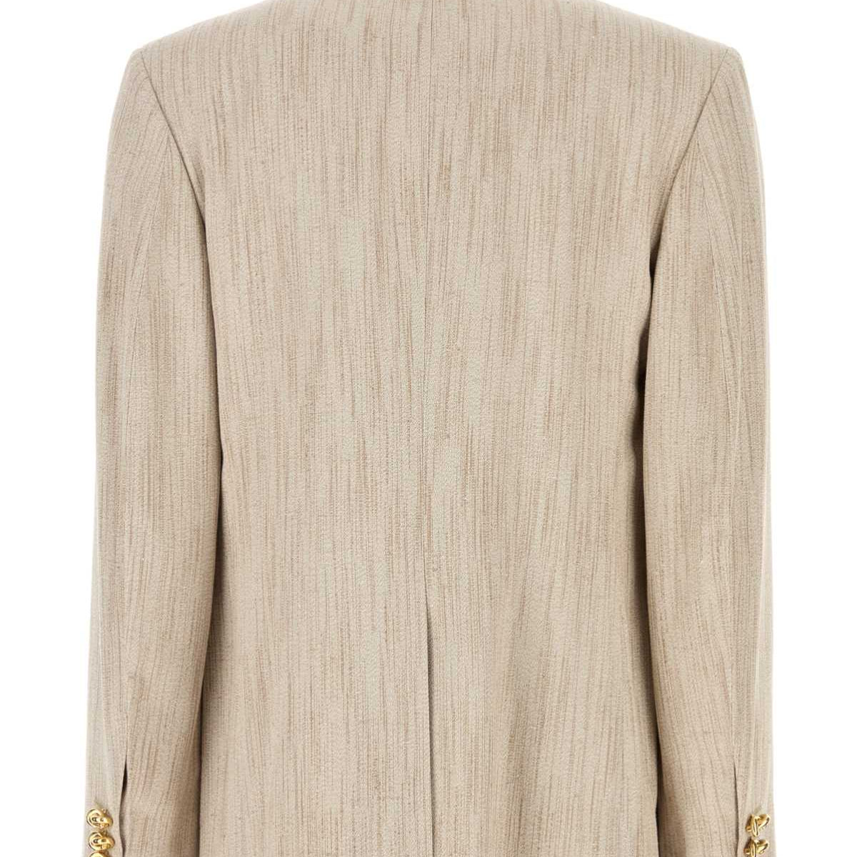 Bottega Veneta Jackets? Bottega Veneta Women Melange Sand Viscose Blend Blazer Premium Casual Designer Jacket