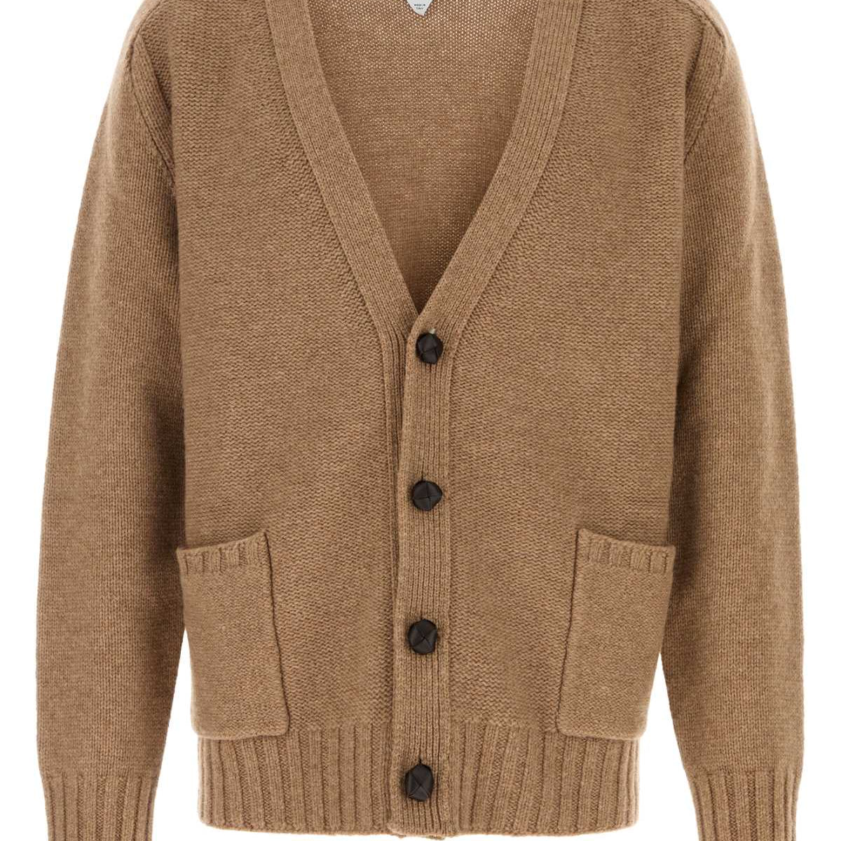 Bottega Veneta Sweaters? Bottega Veneta Men Biscuit Wool Cardigan Premium Casual Designer Knitwear