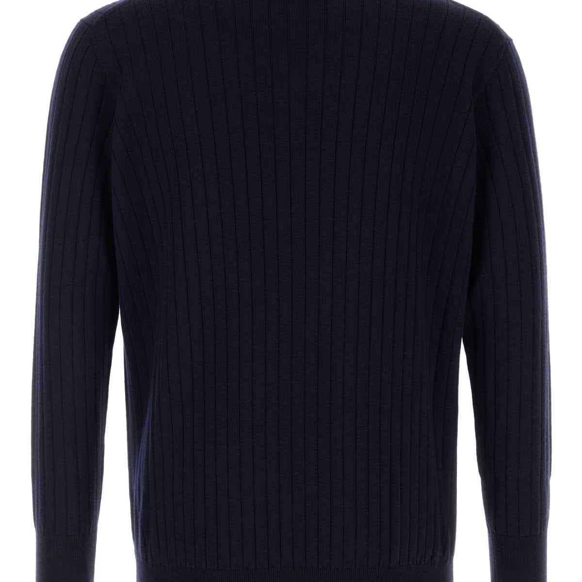 Bottega Veneta Sweaters? Bottega Veneta Men Dark Blue Wool Sweater Premium Casual Designer Knitwear