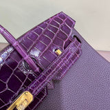 Side view of curated structured handbag