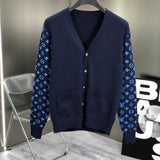 Front view of Louis Vuitton luxury clothing with signature branding