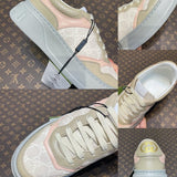 Side profile of Gucci clean off-white sneakers padded collar comfort