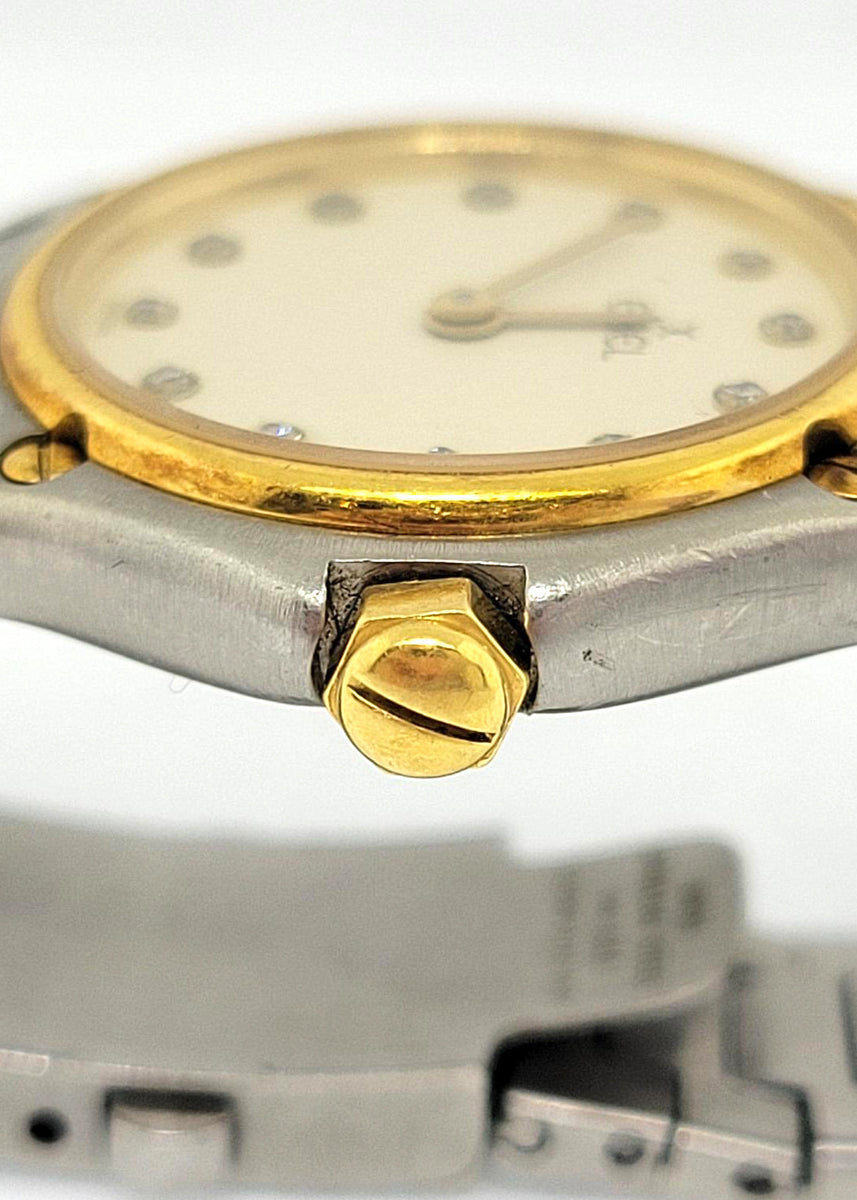 Side view of Ebel women's gold watch