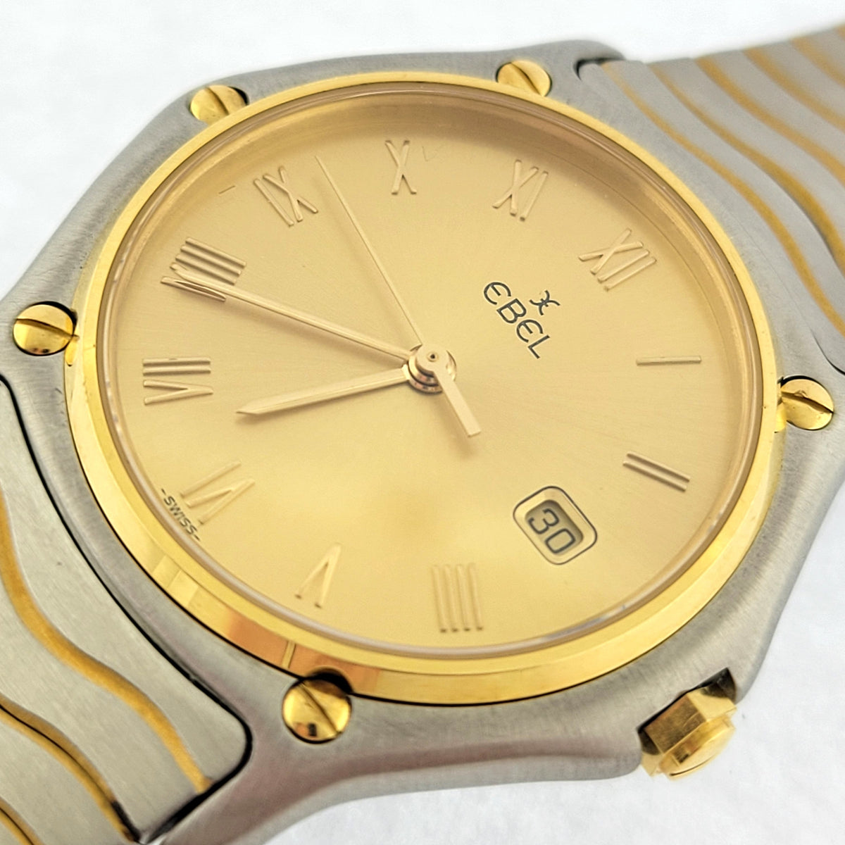 Angled view of Ebel unisex watch