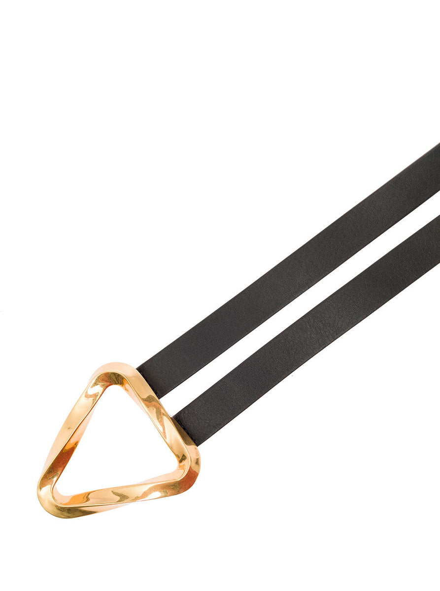 Bottega Veneta Belts? Bottega Veneta Women Black Belt With Triangular Buckle Closure In Leather Woman Classic Everyday Designer Belt