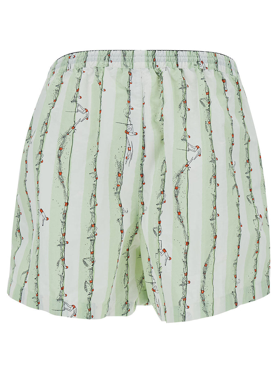 Bottega Veneta Shorts? Bottega Veneta Men Green Shorts With All-Over Divers Print In Polyamide Man Premium Designer Casual Shorts