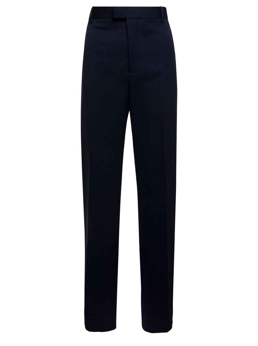 Bottega Veneta Pants? Bottega Veneta Women Blue Tailored Pants In Wool Woman Premium Designer Casual Trousers