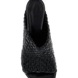 Close-up of Bottega Veneta pumps hardware and fine stitching