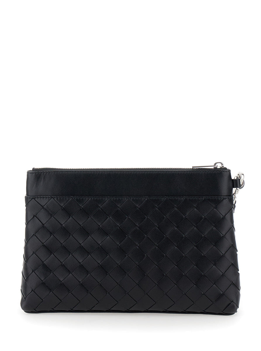 Close-up of Bottega Veneta weekend/travel bags hardware and fine stitching