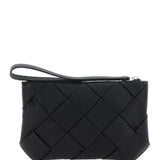 Close-up of Bottega Veneta weekend/travel bags hardware and fine stitching