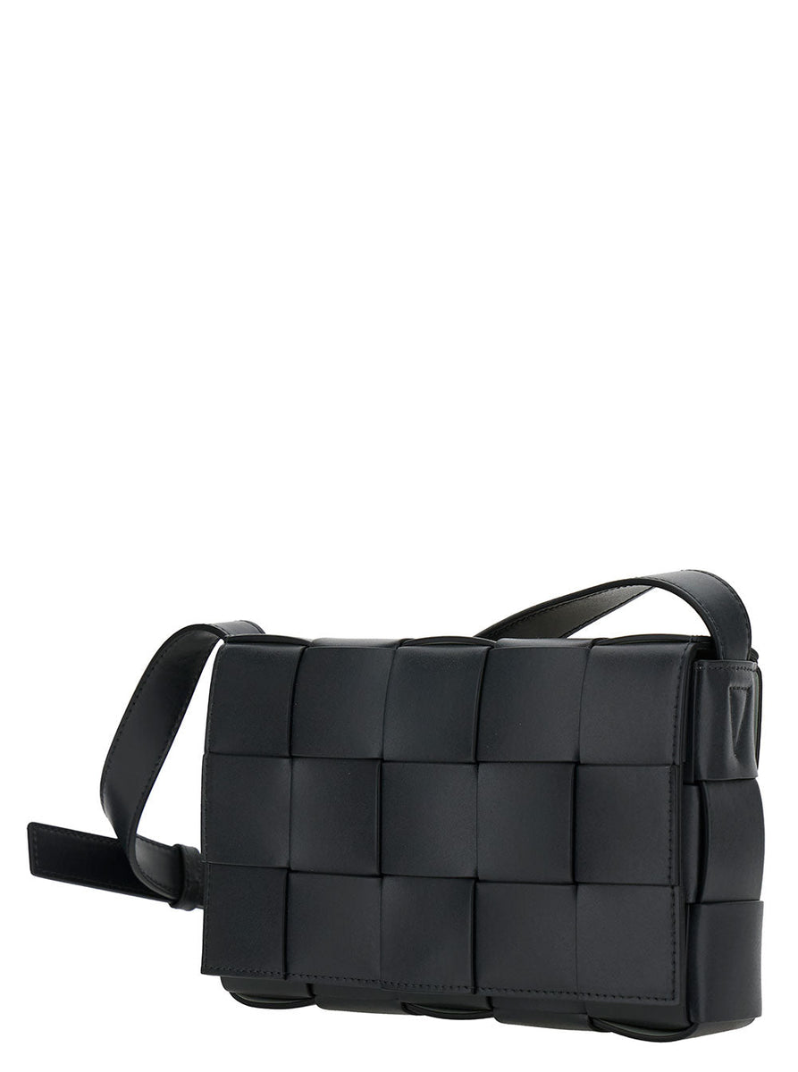 Bottega Veneta Bags? Bottega Veneta Men 'Casette' Black Medium Cross Body Bag In Leather Man Premium Designer Shoulder Bag