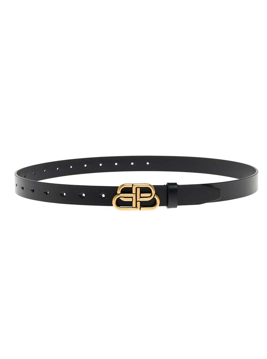 Balenciaga Belts? Balenciaga Women Black Belt With Bb Buckle In Leather Woman Classic Everyday Designer Belt