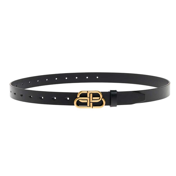 Balenciaga Belts? Balenciaga Women Black Belt With Bb Buckle In Leather Woman Classic Everyday Designer Belt