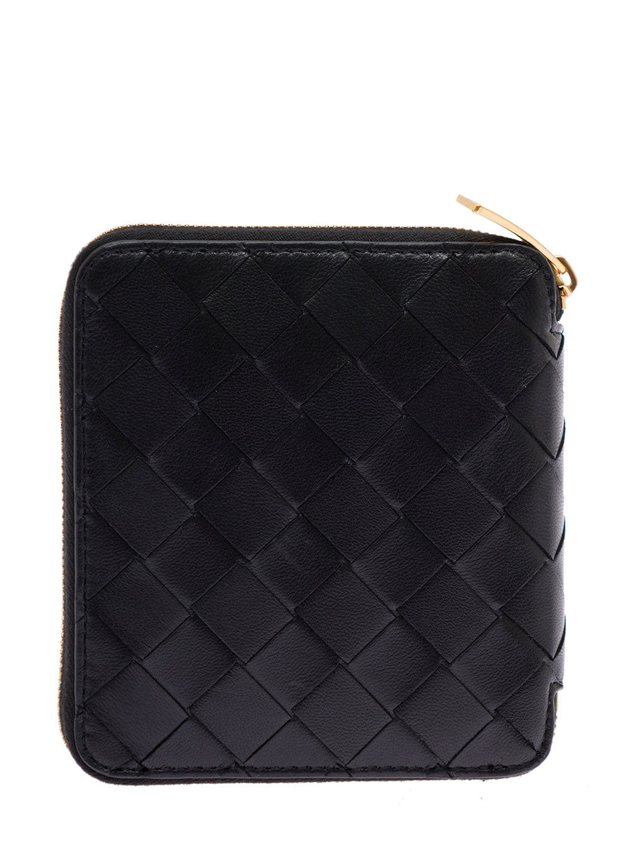 Bottega Veneta Wallets? Bottega Veneta Women Bottega Veneta Woman Black Intreccio Leather Wallet Premium Leather Designer Wallet