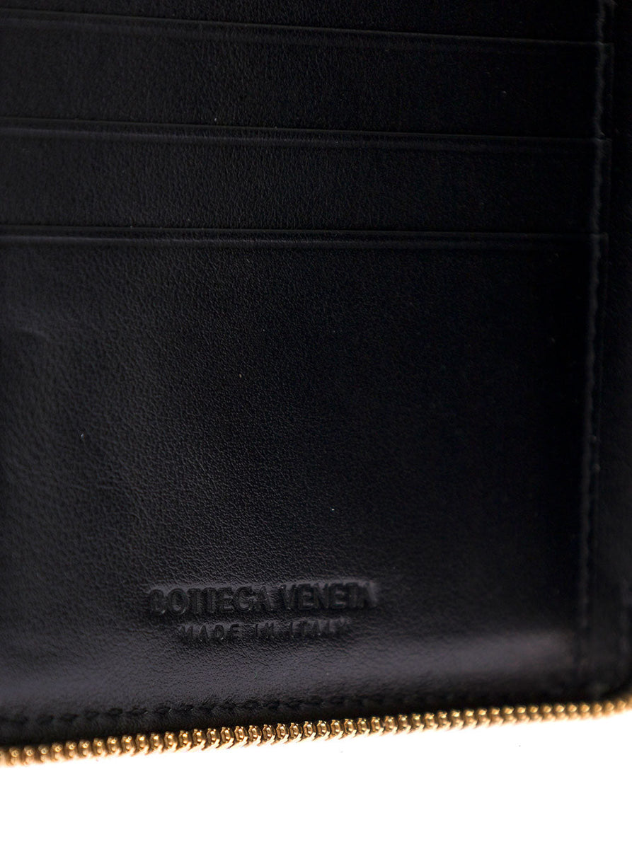 Bottega Veneta Wallets? Bottega Veneta Women Bottega Veneta Woman Black Intreccio Leather Wallet Premium Leather Designer Wallet