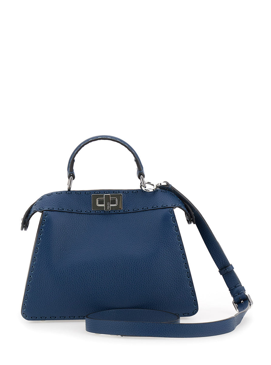 Close-up of Fendi shoulder bags hardware and fine stitching