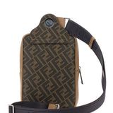Close-up of Fendi cross body bags hardware and fine stitching