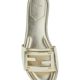 Close-up of Fendi flats hardware and fine stitching