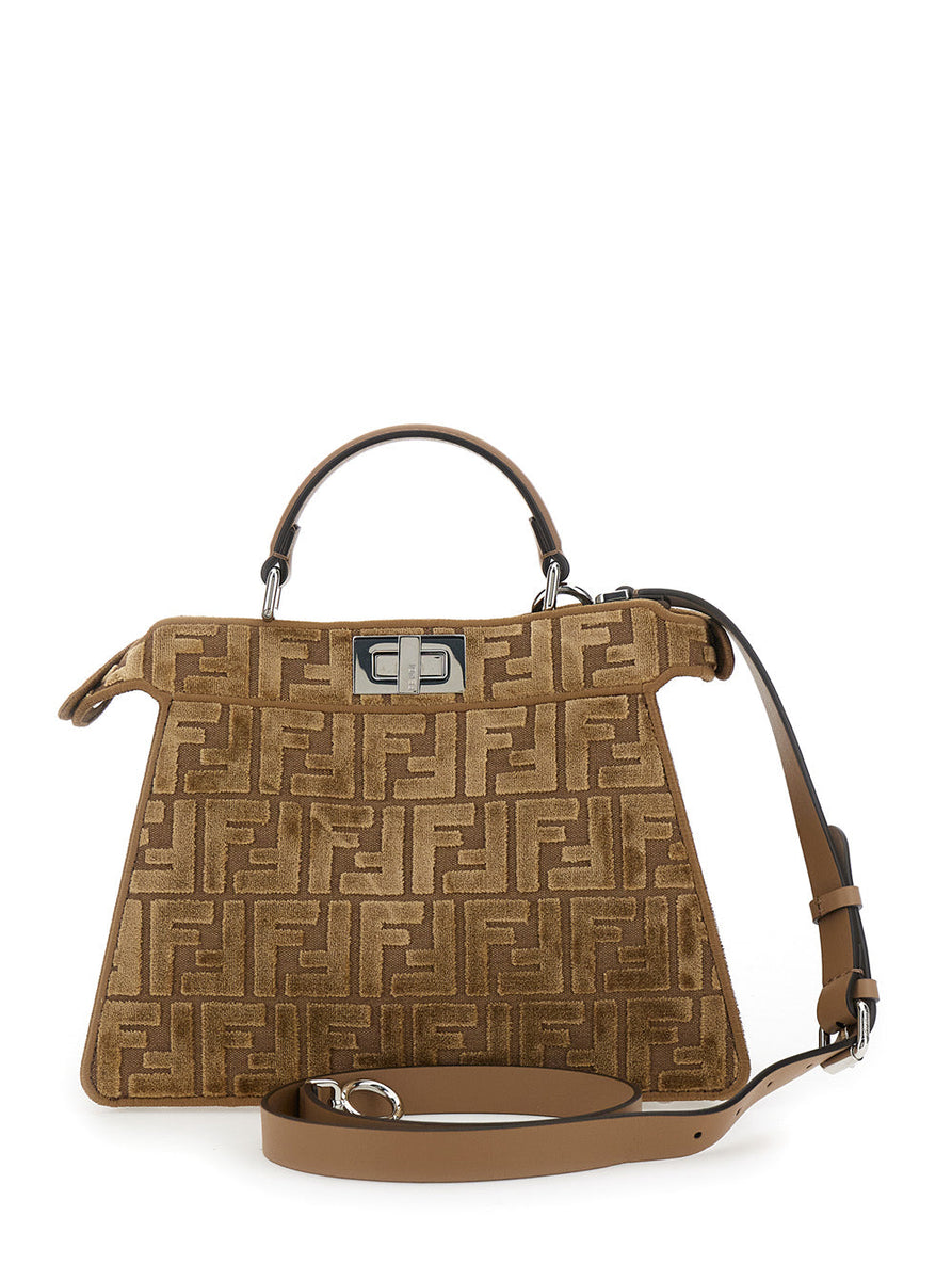 Close-up of Fendi shoulder bags hardware and fine stitching
