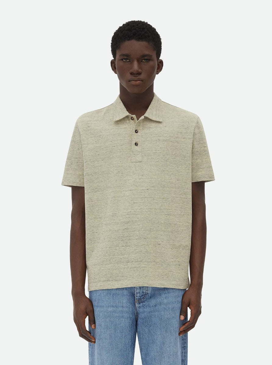 Bottega Veneta Polo Shirts? Bottega Veneta Men Green Polo Shirt With Embroidered Logo In Cotton Piquet Woman Premium Everyday Polo Shirt