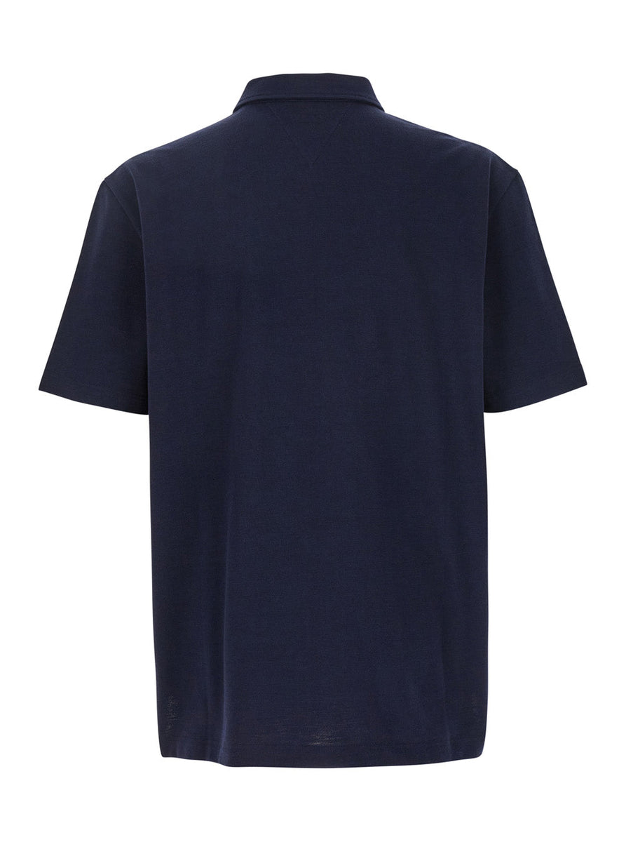 Bottega Veneta Polo Shirts? Bottega Veneta Men Blue Polo With Classic Collar And Embroidered Logo On The Front In Tone On Tone Cotton Man Classic Designer Cotton Polo Shirt