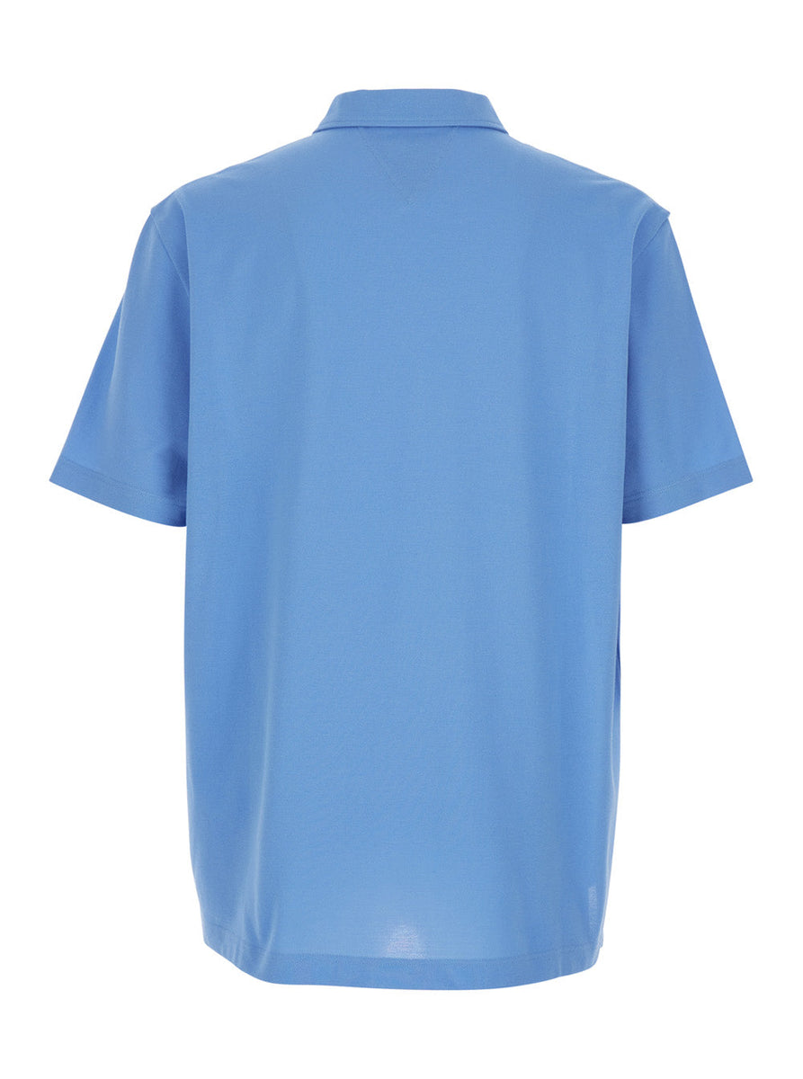 Bottega Veneta Polo Shirts? Bottega Veneta Men Blue Polo Shirt With Classic Collar And Logo Embroidery Detail On The Front In Cotton Man Classic Designer Cotton Polo Shirt