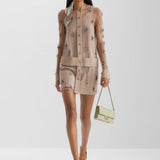 Close-up of Fendi cocktail dresses hardware and fine stitching