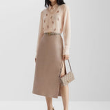 Close-up of Fendi skirts hardware and fine stitching