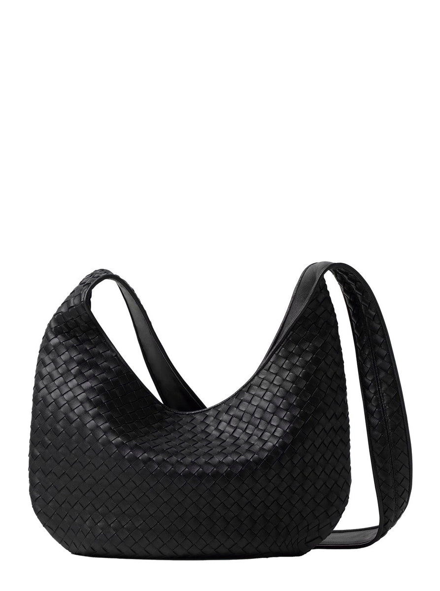 Bottega Veneta Bags? Bottega Veneta Men Black Crossbody Bag With Top Zip Closure And Intrecciato Motif In Leather Woman Luxury Designer Leather Handbag