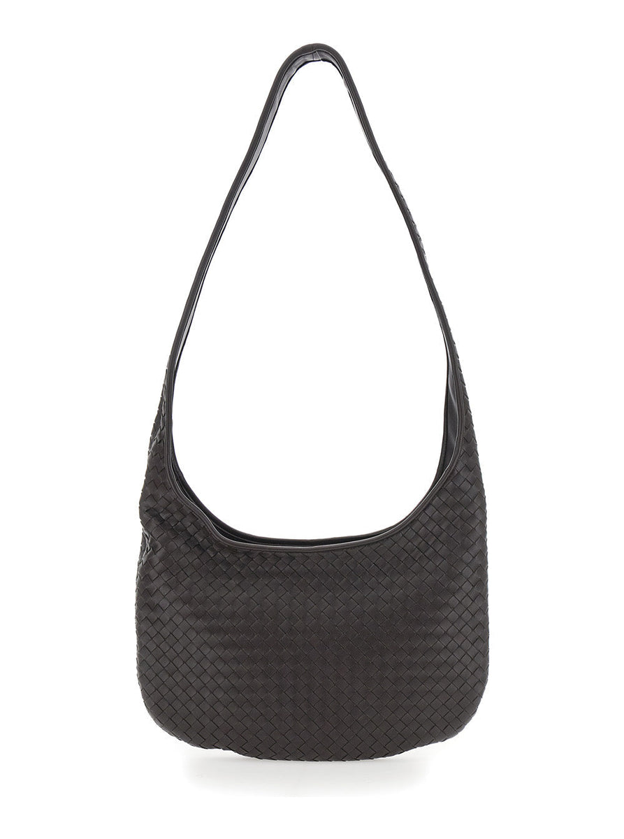 Bottega Veneta Bags? Bottega Veneta Men Brown Crossbody Bag With Top Zip Closure And Intrecciato Motif In Leather Man Luxury Designer Leather Handbag