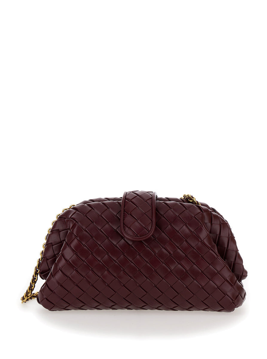 Bottega Veneta Accessories? Bottega Veneta Women 'Teen Lauren 1980' Bordeaux Pochette With Chain In Leather Woman Premium Everyday Designer Accessory