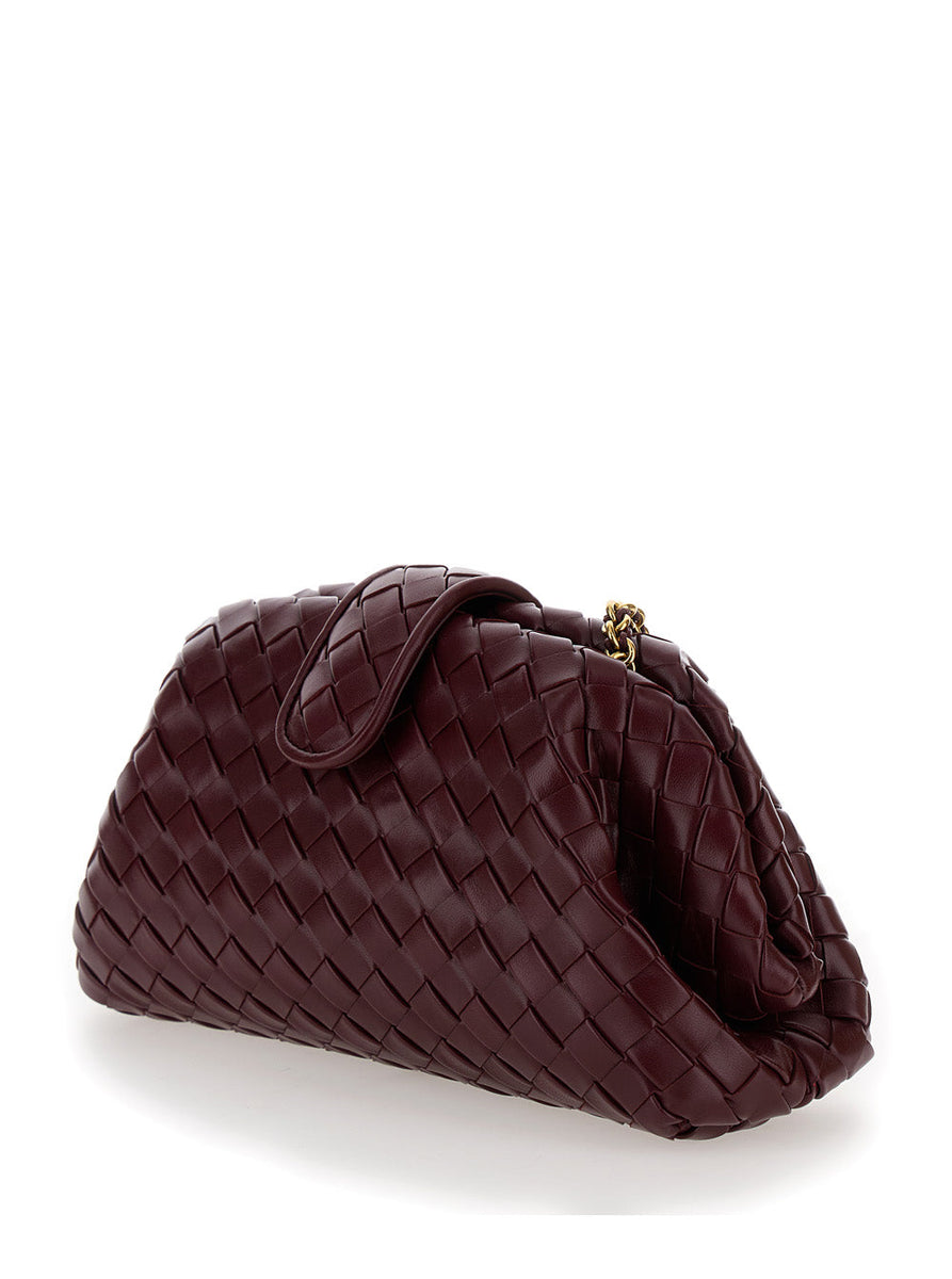 Bottega Veneta Accessories? Bottega Veneta Women 'Teen Lauren 1980' Bordeaux Pochette With Chain In Leather Woman Premium Everyday Designer Accessory