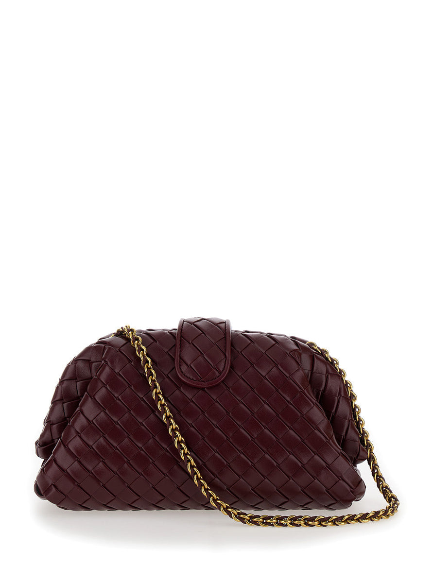 Bottega Veneta Accessories? Bottega Veneta Women 'Teen Lauren 1980' Bordeaux Pochette With Chain In Leather Woman Premium Everyday Designer Accessory