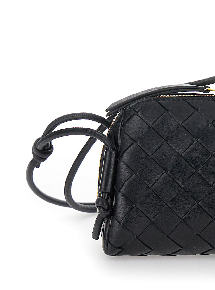 Bottega Veneta Bags? Bottega Veneta Women 'Concert' Black Crossbody Bag With Intreccio Motif In Leather Woman Premium Designer Shoulder Bag