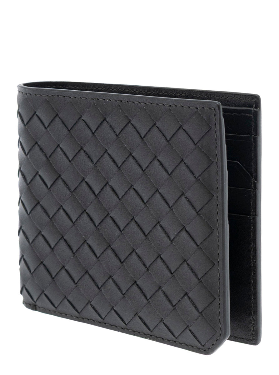 Bottega Veneta Wallets? Bottega Veneta Men Green Bi-Fold Wallet With Intrecciato Motif And Embossed Logo Lettering On The Inside In Leather Man Elegant Everyday Leather Wallet
