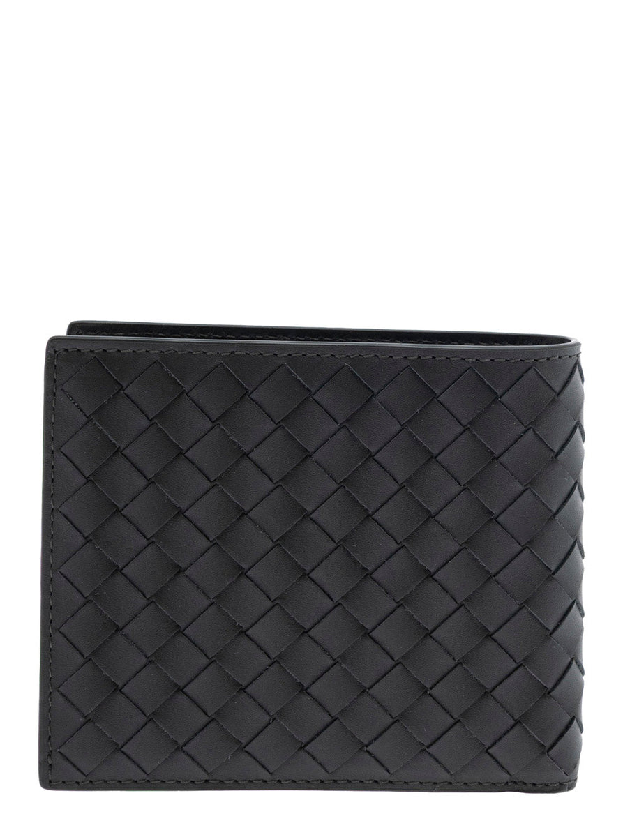 Bottega Veneta Wallets? Bottega Veneta Men Green Bi-Fold Wallet With Intrecciato Motif And Embossed Logo Lettering On The Inside In Leather Man Compact Luxury Card Wallet