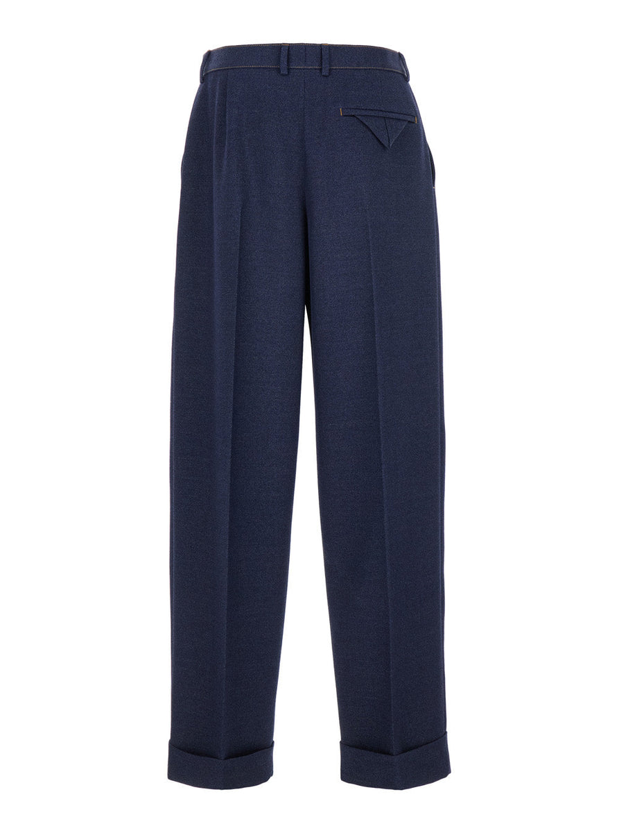 Bottega Veneta premium pants detail and craftsmanship close-up