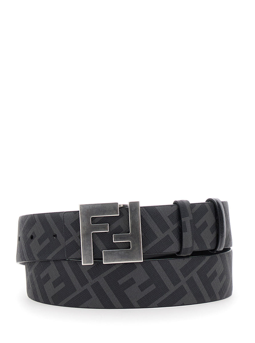 Close-up of Fendi belts hardware and fine stitching