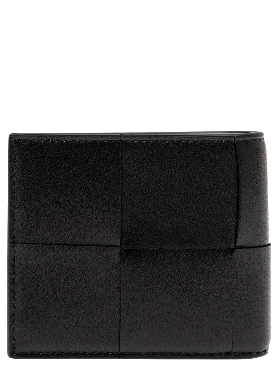 Bottega Veneta Wallets? Bottega Veneta Men Black Bi-Fold Wallet With Intreccio Motif In Leather Man Elegant Everyday Leather Wallet