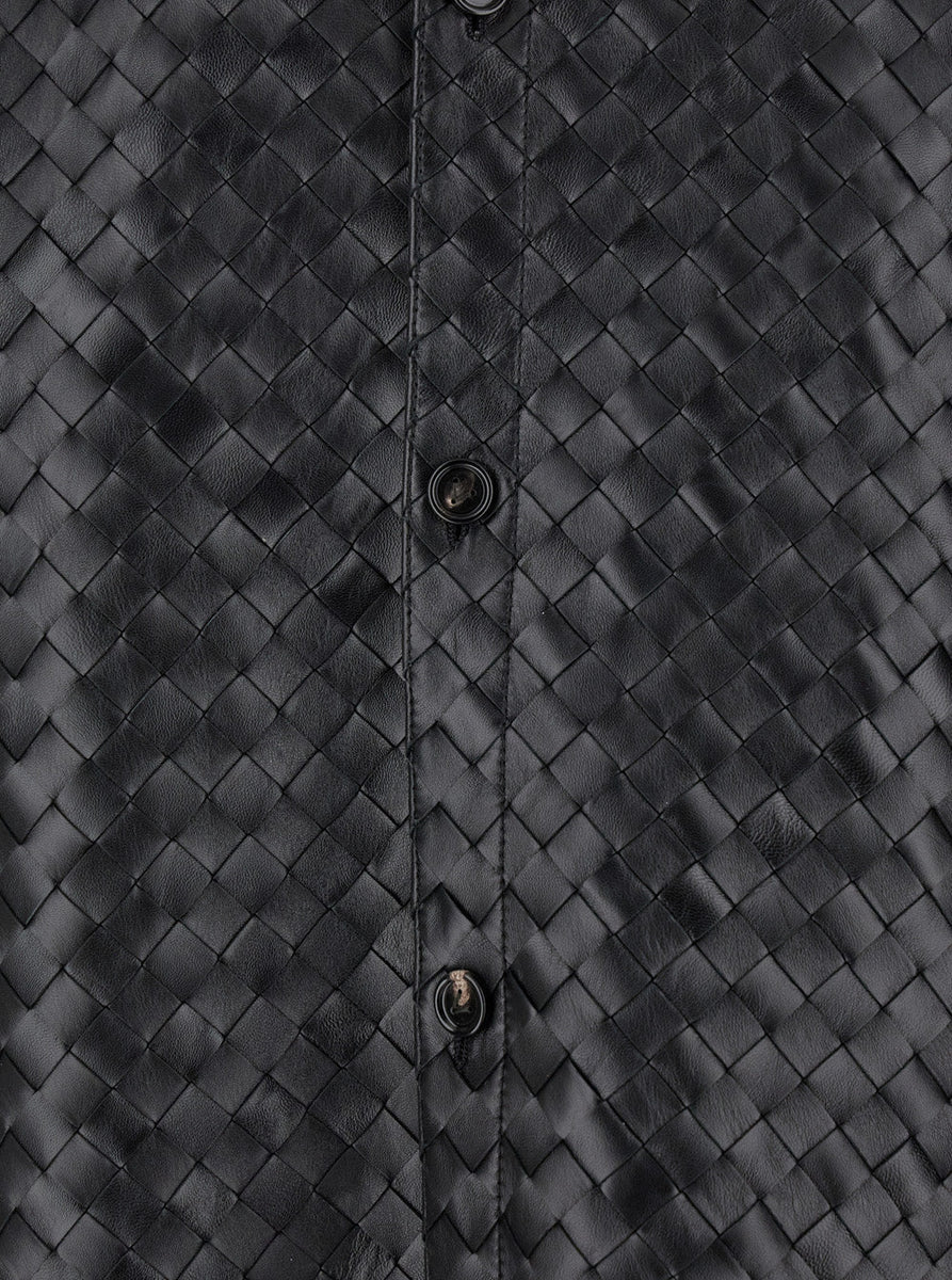 Bottega Veneta Jackets? Bottega Veneta Men Black Oversize Jacket In Braided Leather Man Stylish Everyday Designer Outerwear
