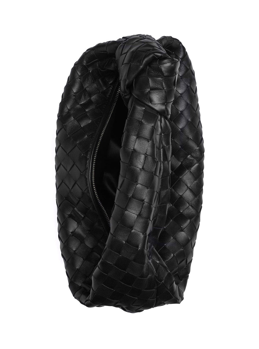 Close-up of Bottega Veneta cross body bags hardware and fine stitching