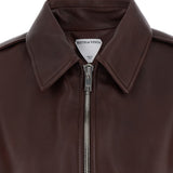 Close-up of Bottega Veneta jackets hardware and fine stitching