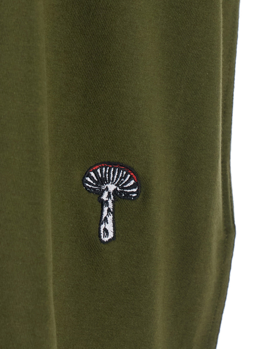 Bottega Veneta T-Shirts? Bottega Veneta Men Green Crewneck T-Shirt With Mushroom Embroidery On The Front In Cotton Man Casual Everyday Designer Tee