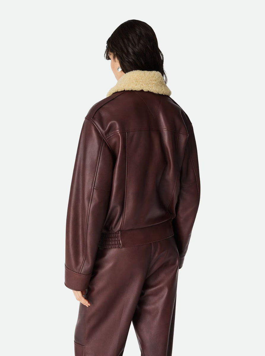 Bottega Veneta Jackets? Bottega Veneta Women Brown Shearling Coat With Removable Fur Collar And Front Zip Closure In Leather Woman Luxury Designer Outerwear Jacket